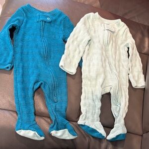 Cloud Island Kids Footies - Teal and Light Green